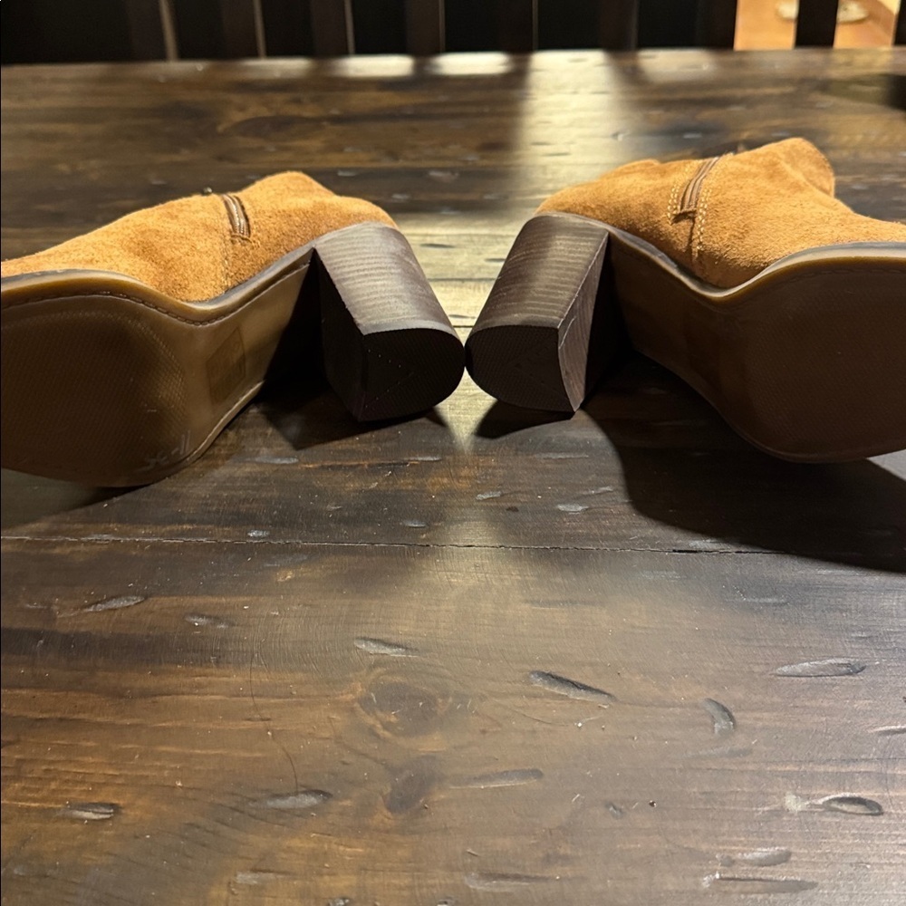 ALDO-Tan Leather Suede Ankle Boots - Picture 3 of 5